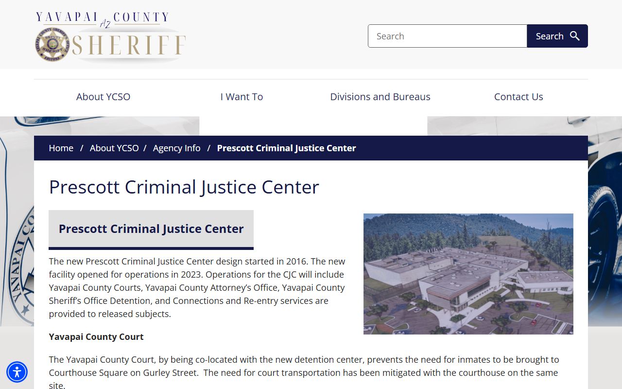 Yavapai County Prescott Detention Center roster and criminal justice center information